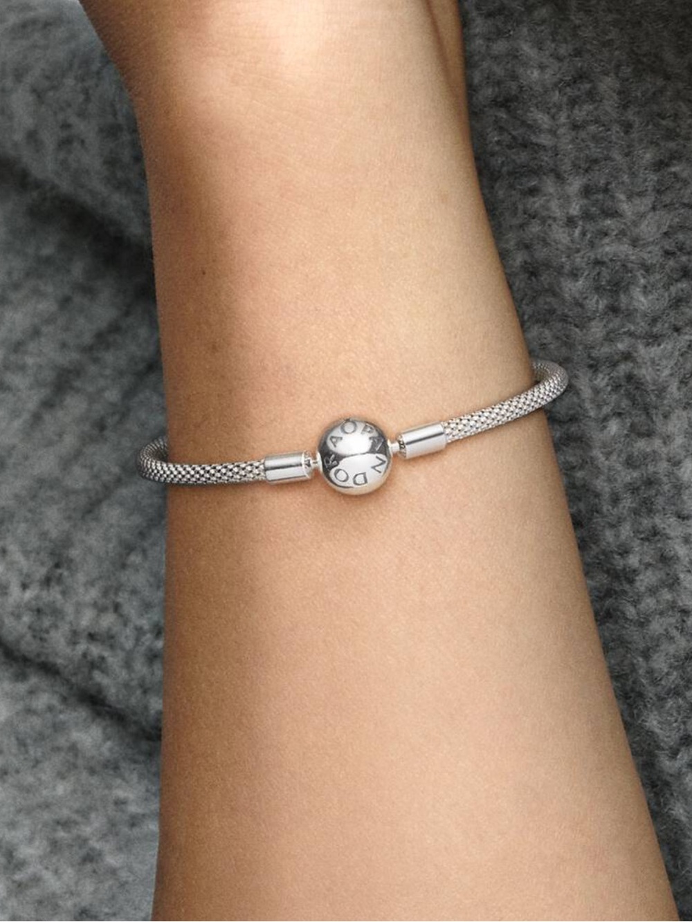Pandora Mesh Bangle Bracelet, 925, Size Medium, 19cm - Picture 14 of 17
